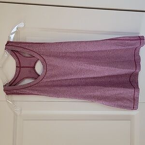 Athleta Heathered Maroon/Pink Racerback Tank Top